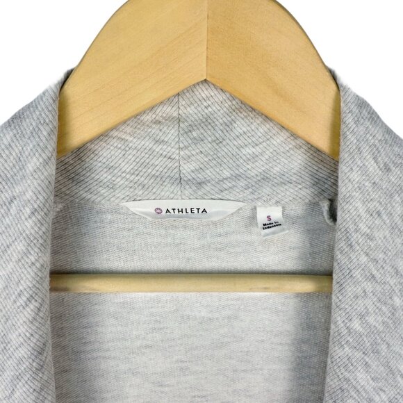 Athleta "Studio Wrap" Draped Front Sweater | Gray | SIZE S - Picture 4 of 6